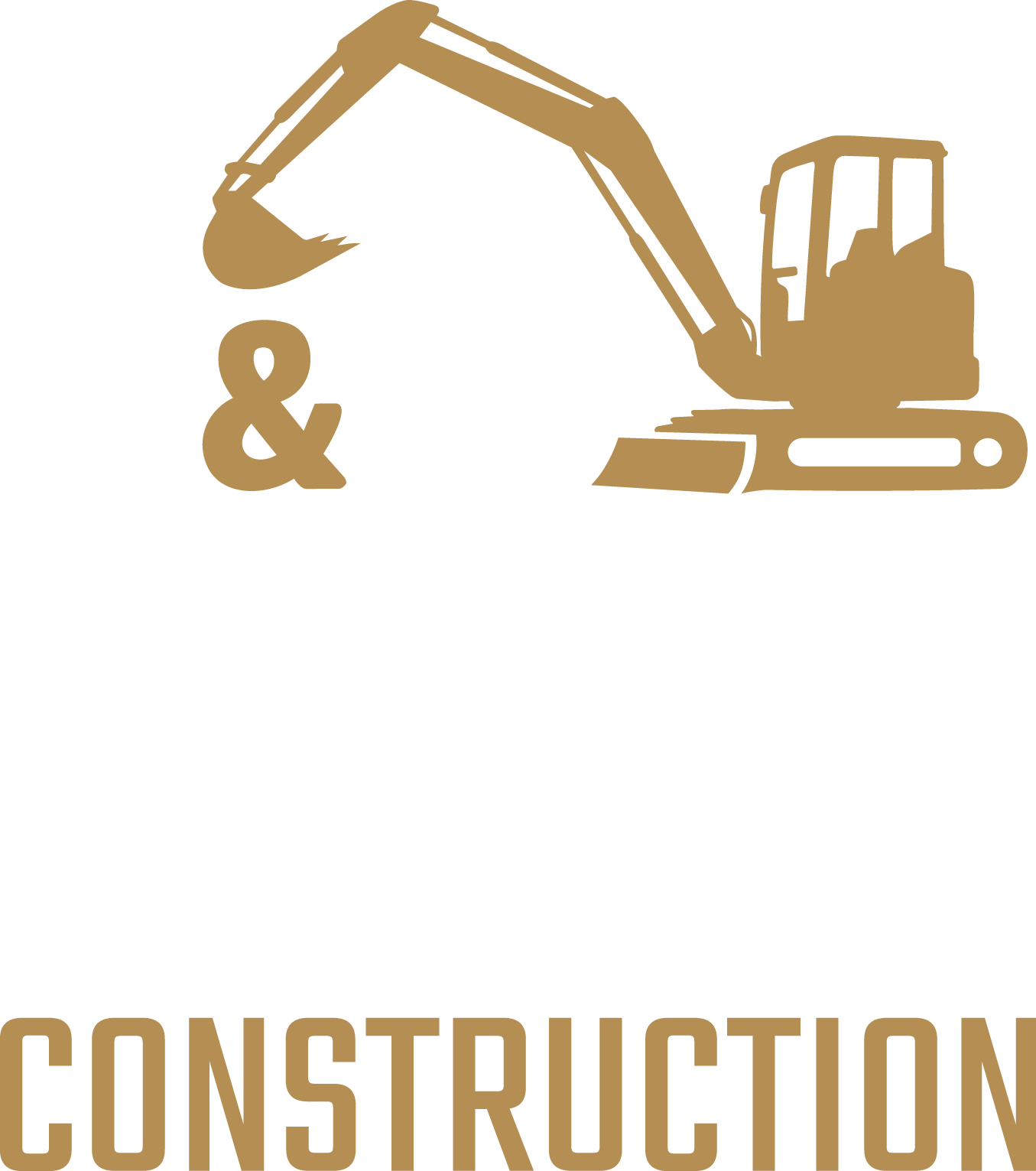 D&M Good Construction logo horizontal for dark background