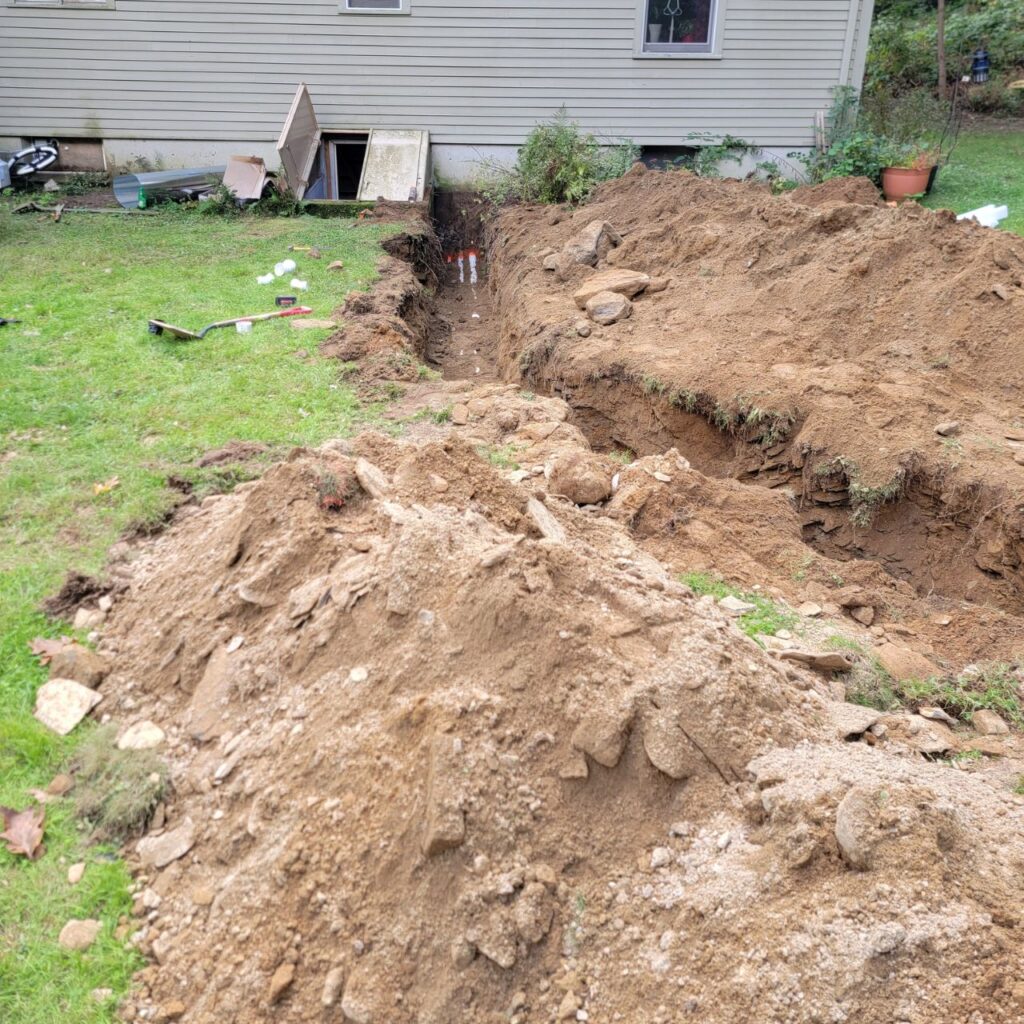 Excavation near structures in Central Massachusetts